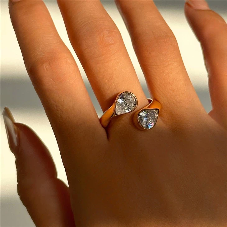 CZ Waterdrop Ring suppliers