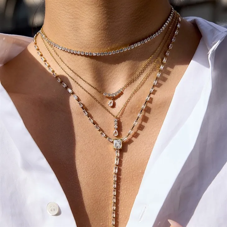 CZ Y Drop Lariat Necklace factory