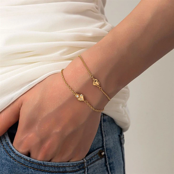 Dainty Heart Chain Bracelet suppliers