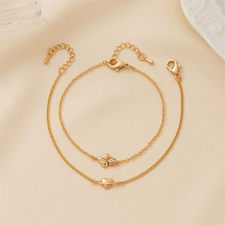 Dainty Heart Chain Bracelet high quality