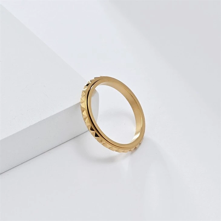 Diamond Edge Stainless Steel Spinner Ring price