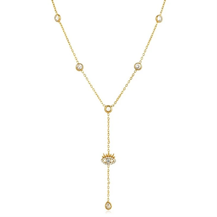 Evil Eye Y Drop CZ Necklace price