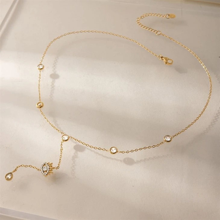 Evil Eye Y Drop CZ Necklace high quality