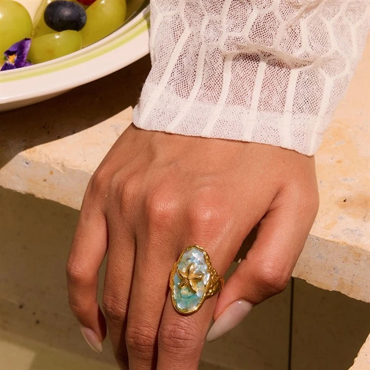 Enamel Starfish Open Ring suppliers