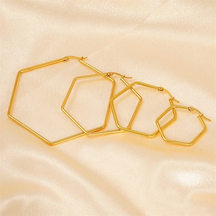 Geometric Hexagon Click‑Top Hoop Earrings suppliers