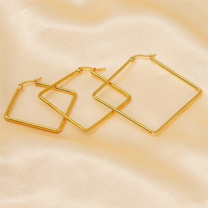 Geometric Square Click‑Top Hoop Earrings suppliers