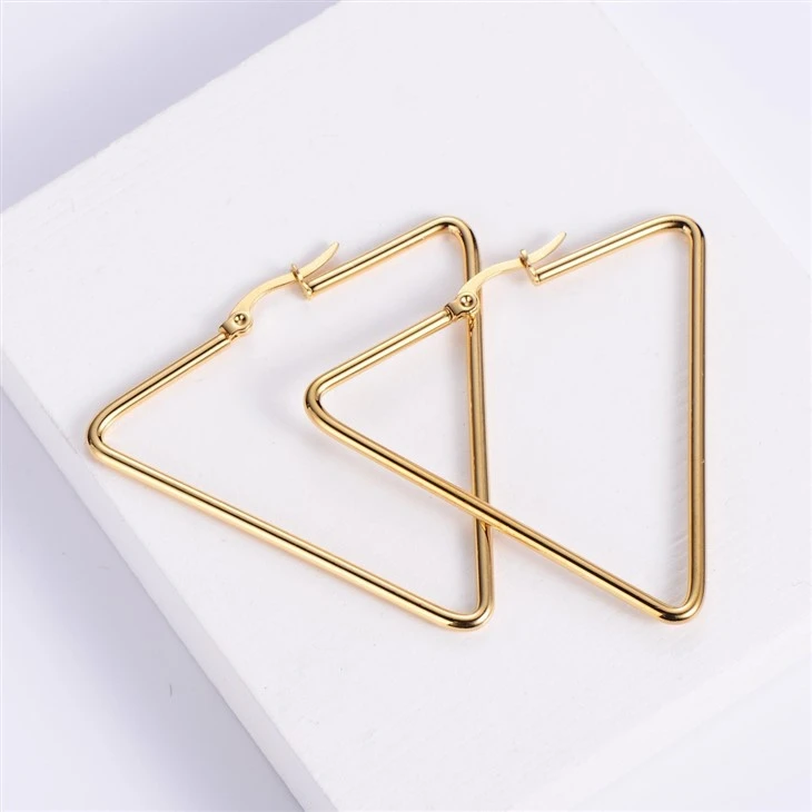 Geometric Triangle Click‑Top Hoop Earrings factory