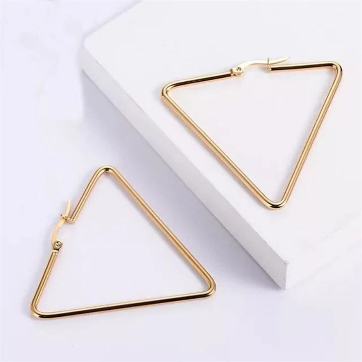Geometric Triangle Click‑Top Hoop Earrings best