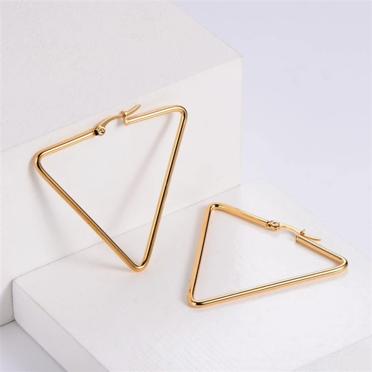 Geometric Triangle Click‑Top Hoop Earrings suppliers