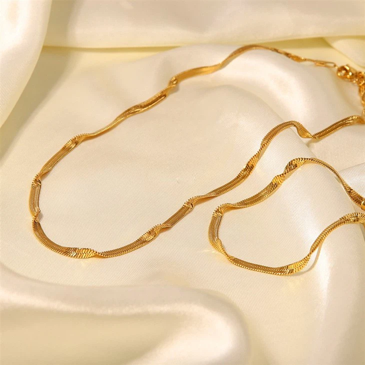 Gold Plated Herringbone Bracelet