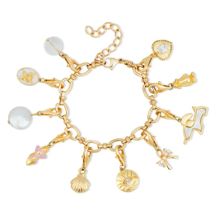 Gold Plated Oval Link Charm Bracelet manufacturers