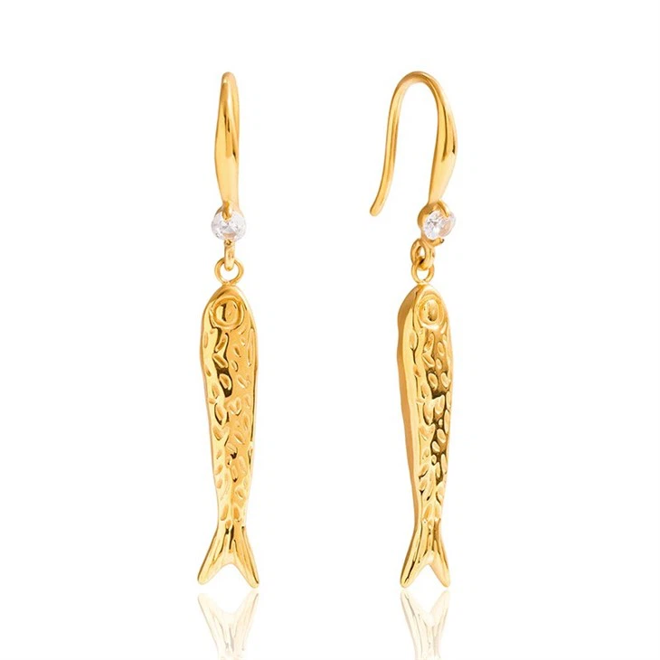 Hammered Fish Drop Earring manufacturers
