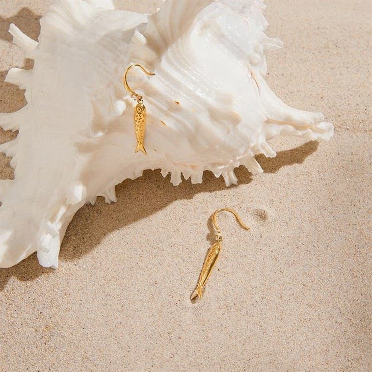 Hammered Fish Drop Earring factory