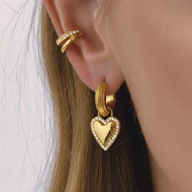 Heart Huggie Hoop Earring