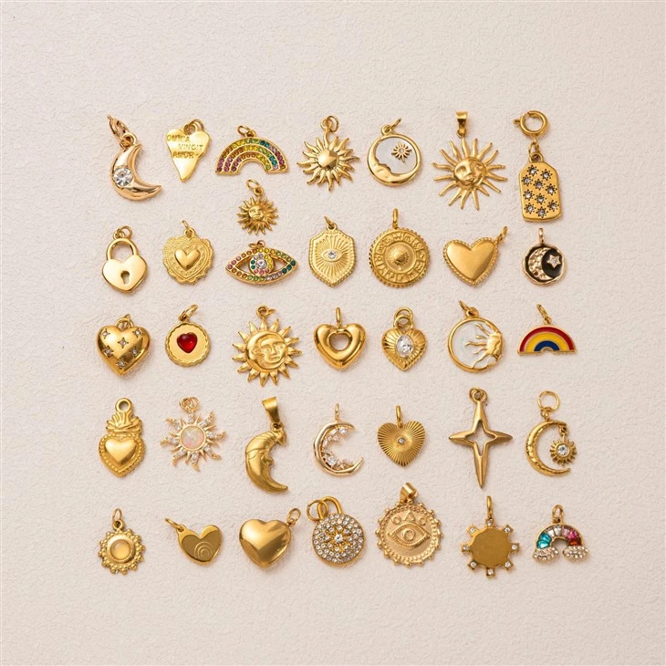 Heart Sun Moon Charms