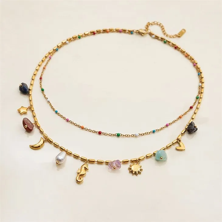 Hippocampus Multi Charm Layered Necklace best