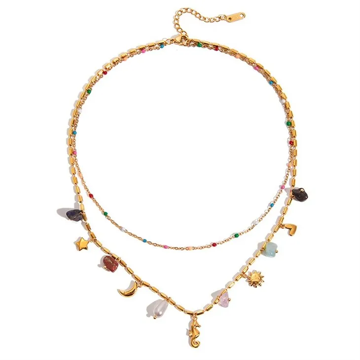 Hippocampus Multi Charm Layered Necklace high quality