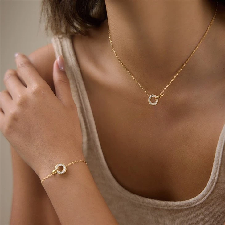 Hollow Circle CZ Necklace factory