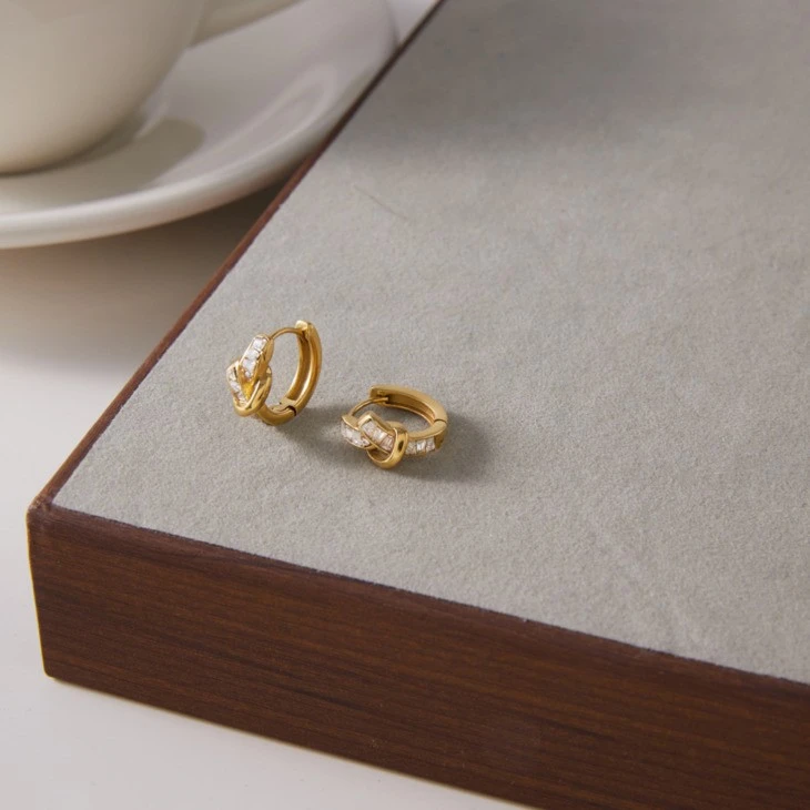 Interlocked Baguette Huggie Earring price
