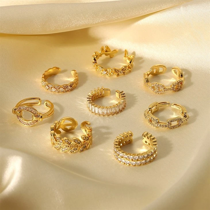 Interlocked Chain Link CZ Open Ring price