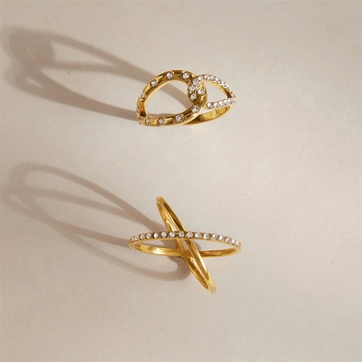 Interlocked Double‑Loop Ring high quality