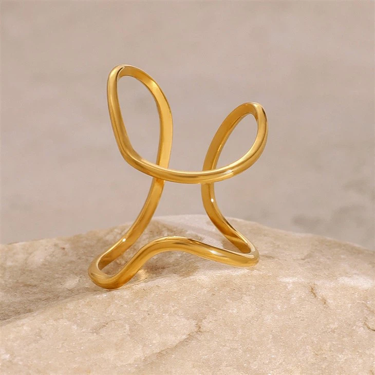 Irregular Line Open Ring