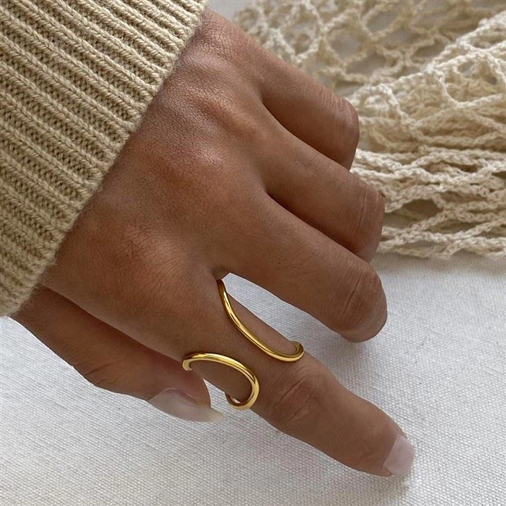 Irregular Line Open Ring