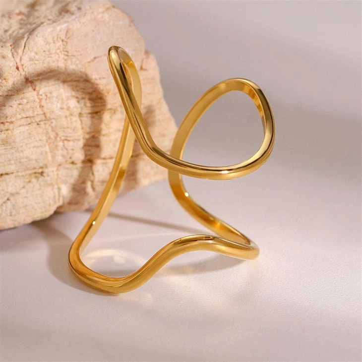 Irregular Line Open Ring