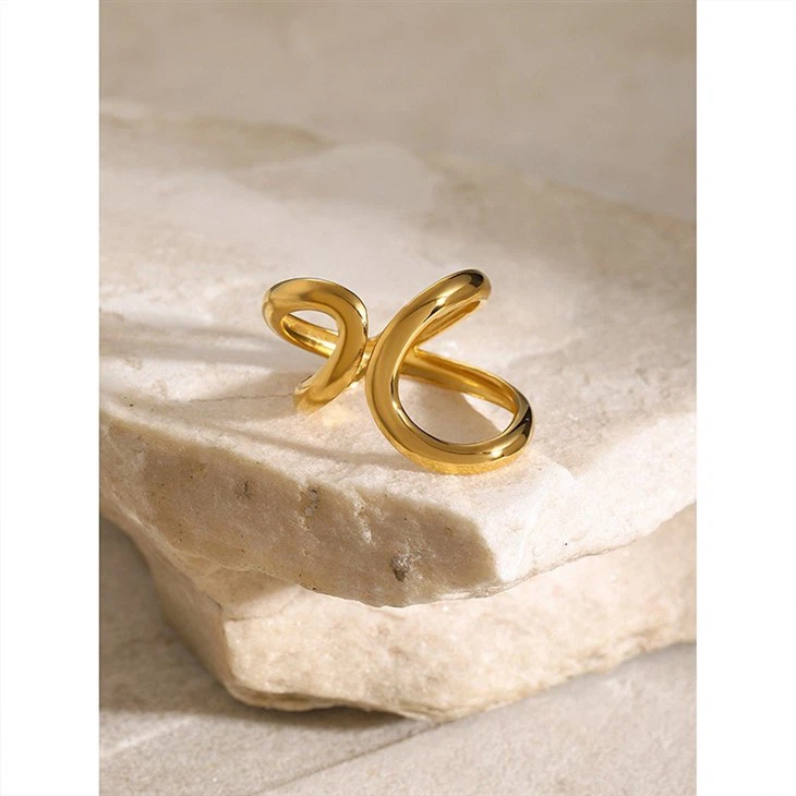 Irregular Stainless Steel Bow Ring