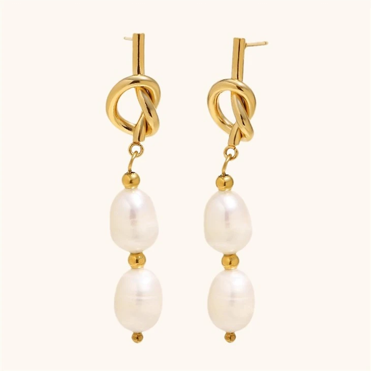 Knot Link Double Pearl Drops price