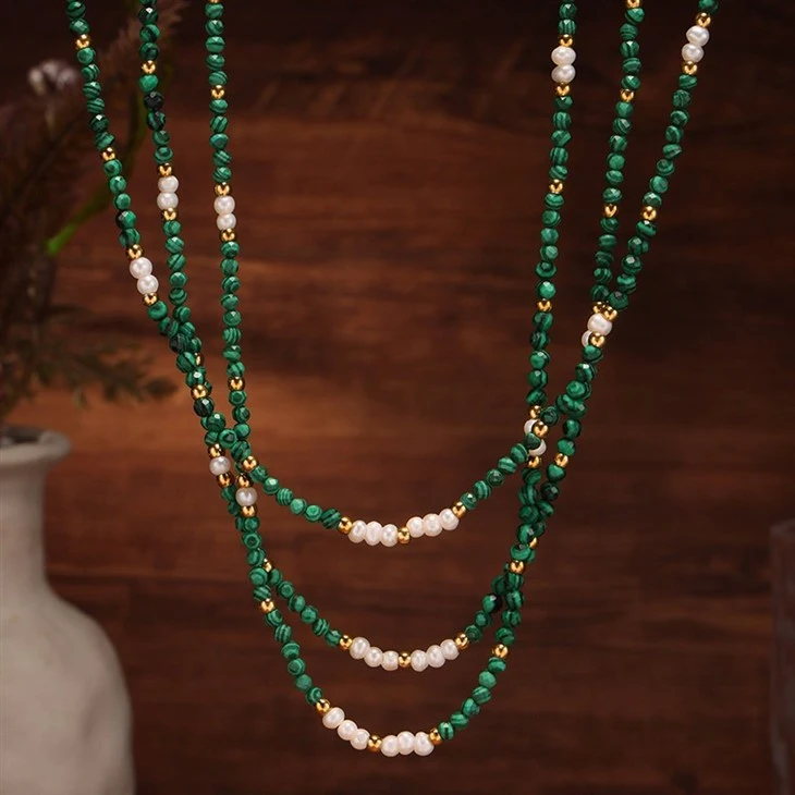 Malachite Freshwater Pearl Necklace price