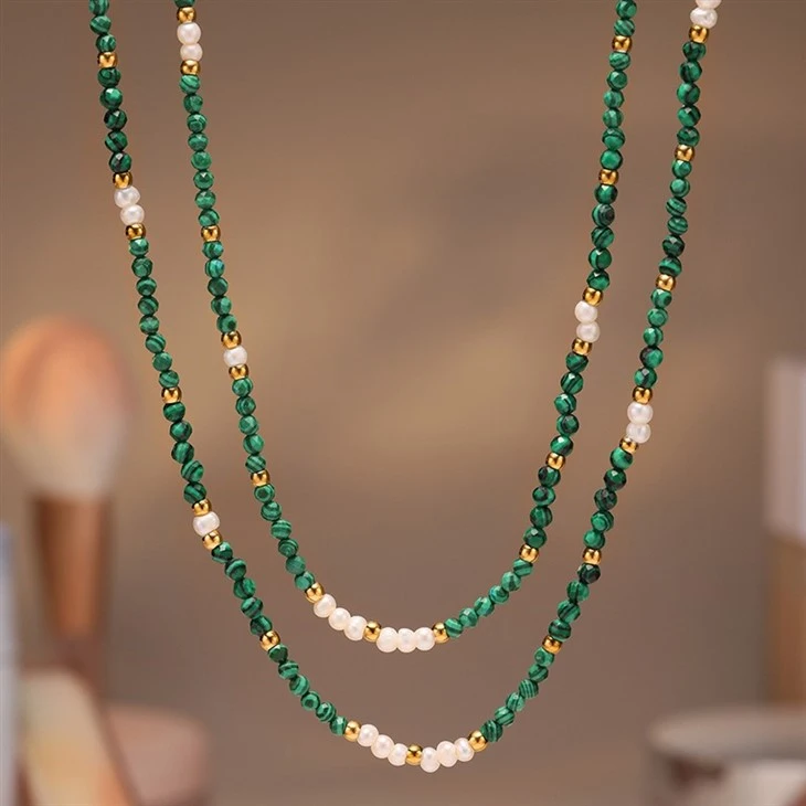 Malachite Freshwater Pearl Necklace price