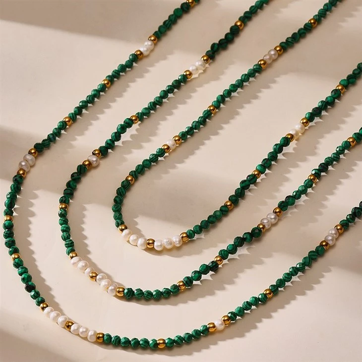 Malachite Freshwater Pearl Necklace price