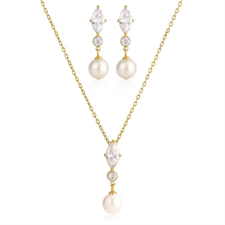 Marquise CZ Pearl Drop Earring high quality