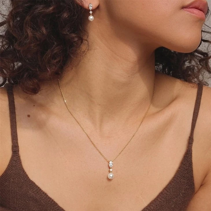Marquise CZ Pearl Drop Earring suppliers