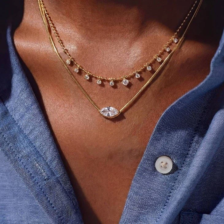 Marquise Pendant Necklace