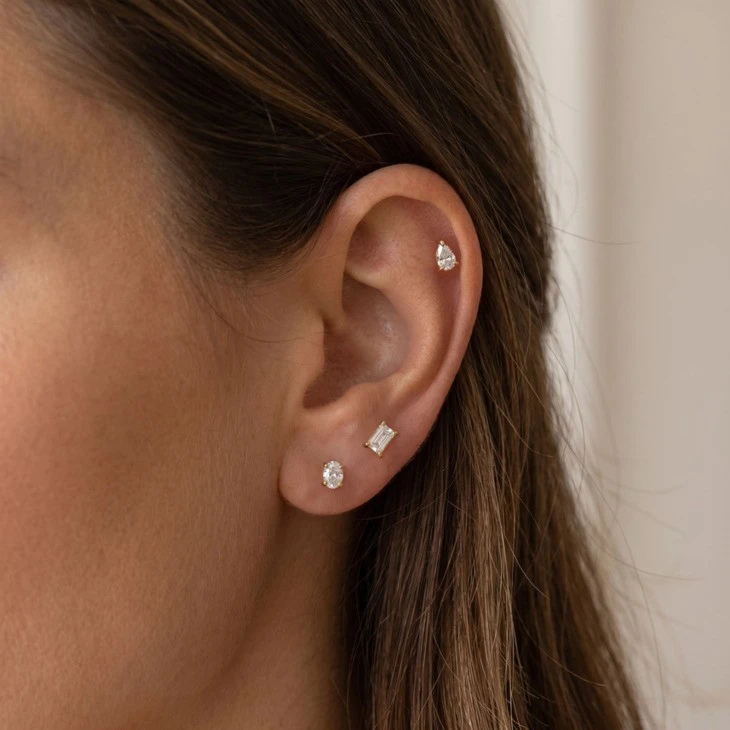 Mixed Cut CZ Stud Earring Set best