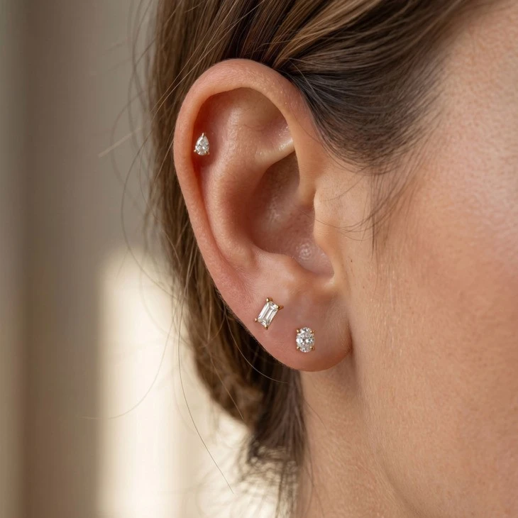 Mixed Cut CZ Stud Earring Set price