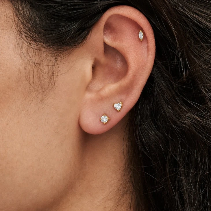 Mixed Cut CZ Stud Earring Set factory