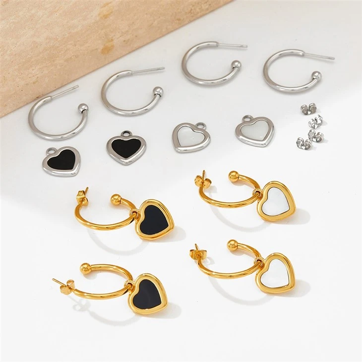 Mother Of Pearl Heart C Hoop