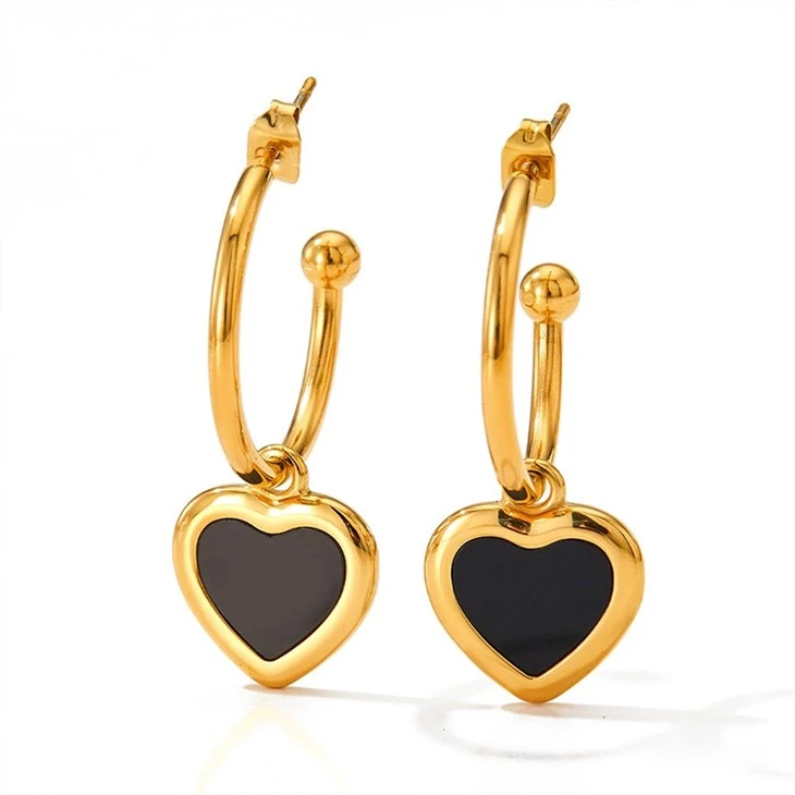 Mother Of Pearl Heart C Hoop