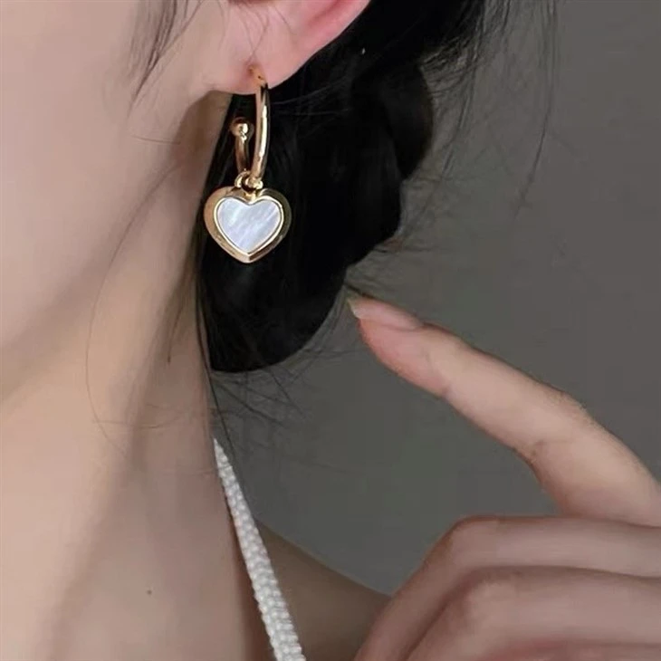 Mother Of Pearl Heart C Hoop