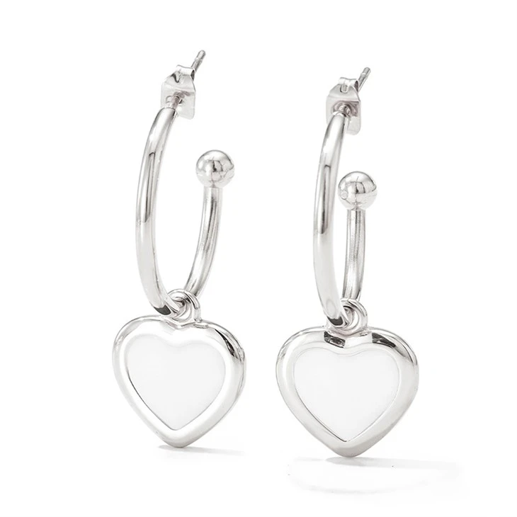 Mother Of Pearl Heart C Hoop