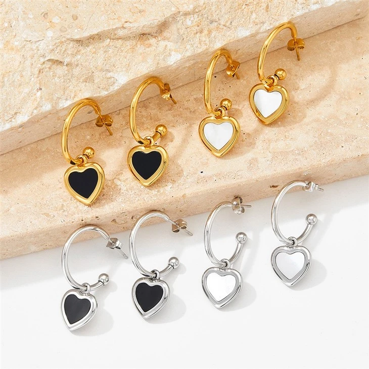 Mother Of Pearl Heart C Hoop