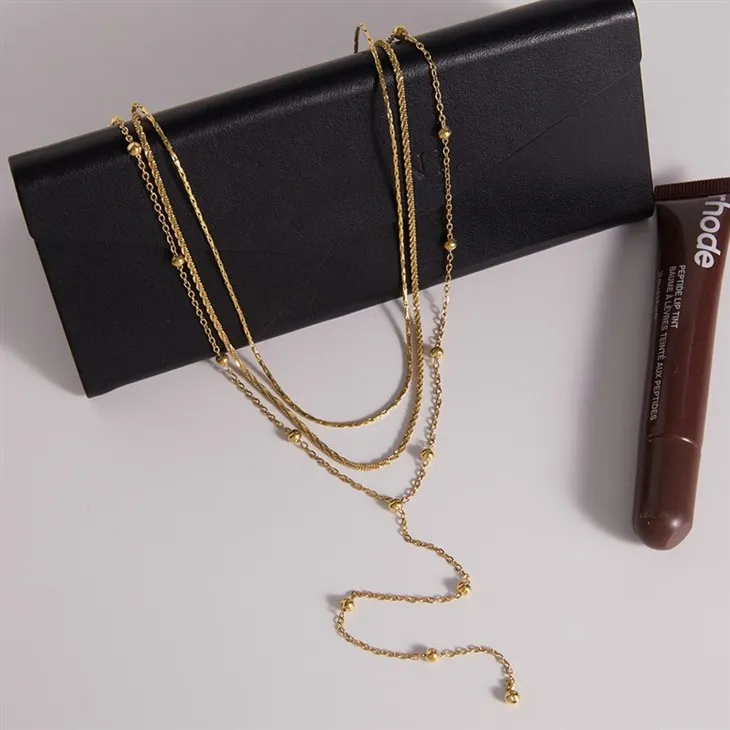 Multi Layer Beaded Y Drop Necklace factory