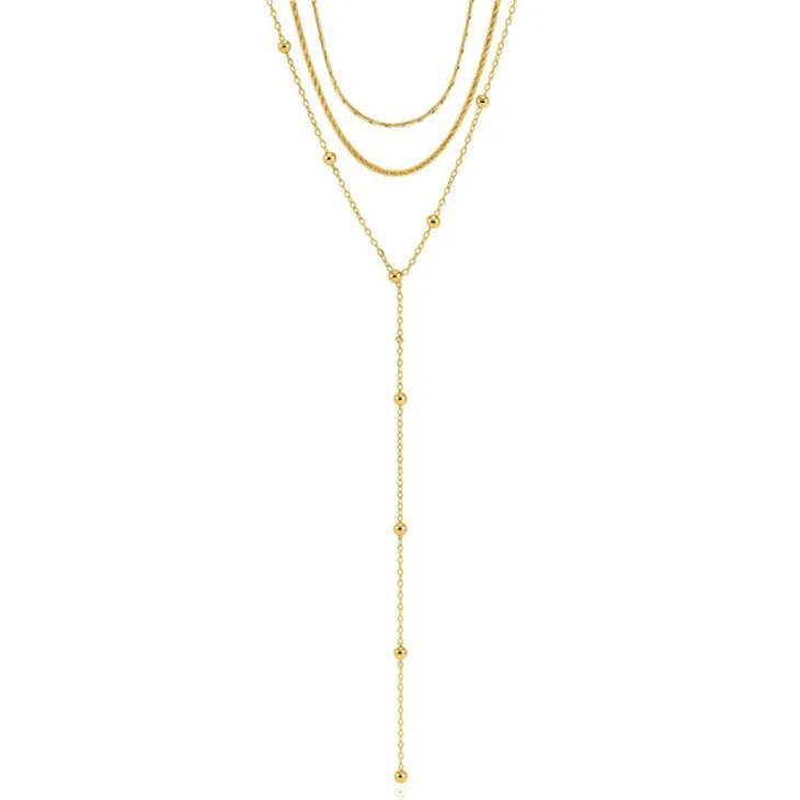 Multi Layer Beaded Y Drop Necklace price