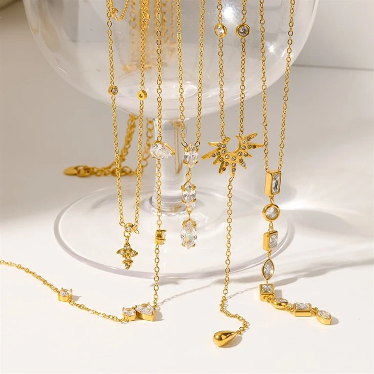 Multi Shape CZ Y Shaped Drop Necklace best