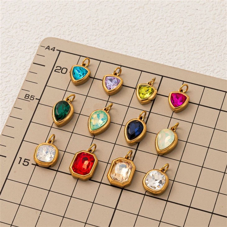 Multi Shape Stainless Steel Birthstone Charms suppliers