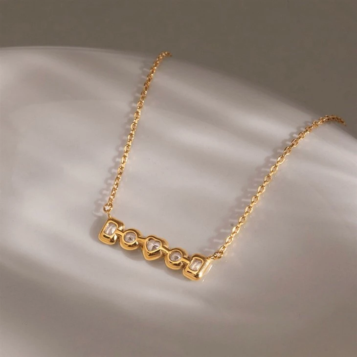 Multicolor Square CZ Necklace high quality