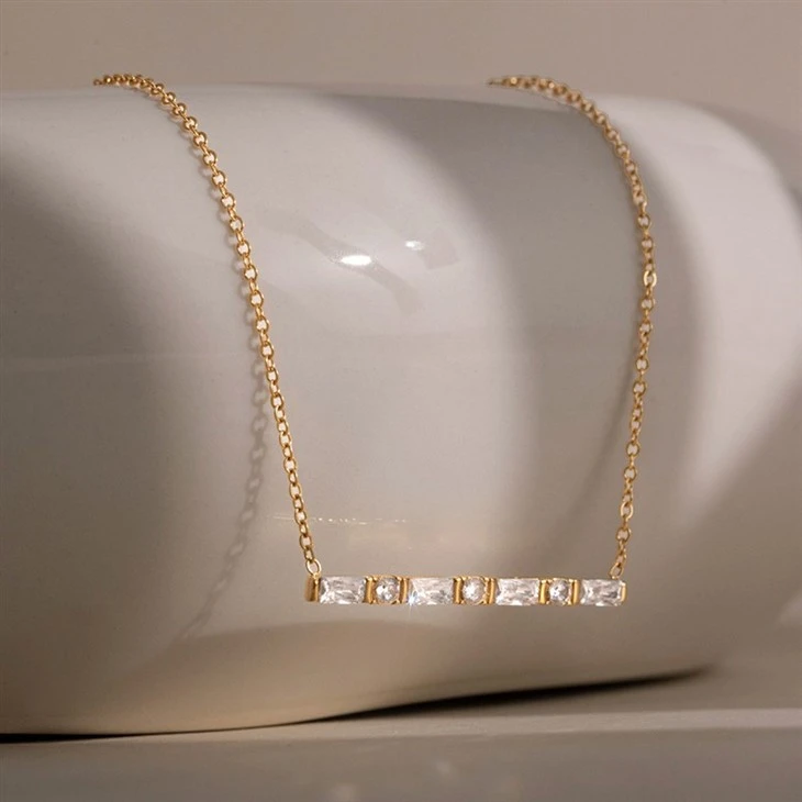 Multicolor Square CZ Necklace price